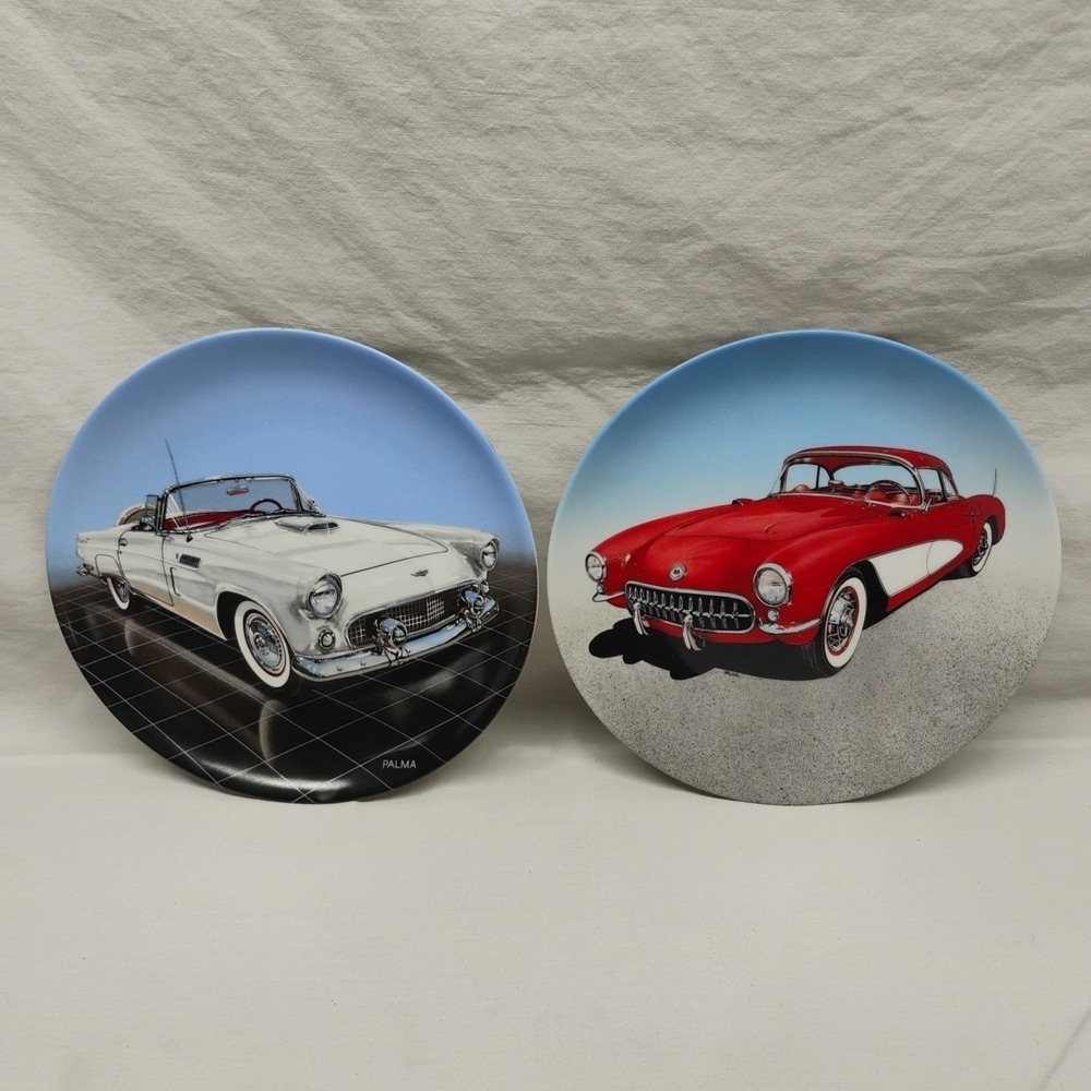 Delphi Palma Dream Machines 1 2 Limited Edition T Bird Corvette Collector Plates